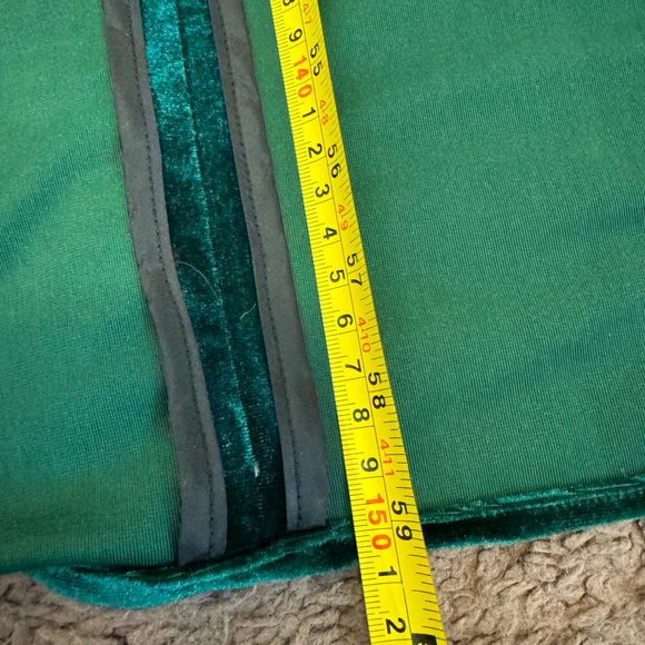 The Linen Atelier Green Cara Velvet Velour Maxi Dress Gown Side Slit L $150 - Picture 7 of 11